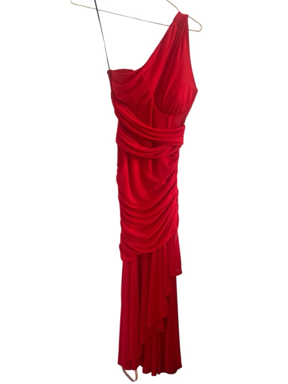 Lulu's Red One-Shoulder Dress